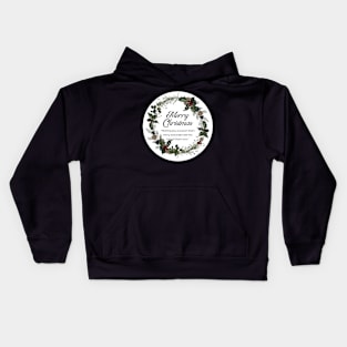 Merry Christmas Round Sticker 24 Kids Hoodie